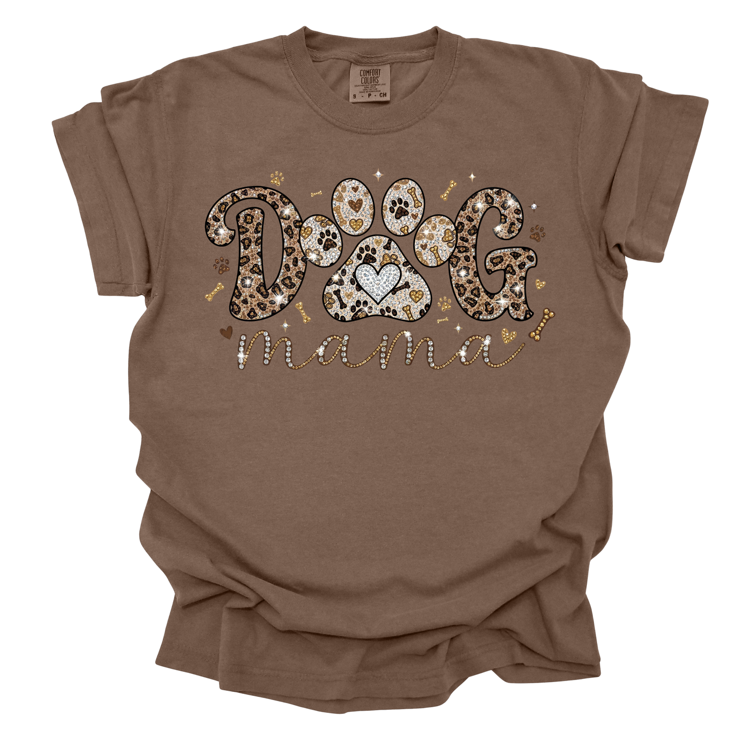 Leopard Print Short Sleeve Dog Mama T-Shirt