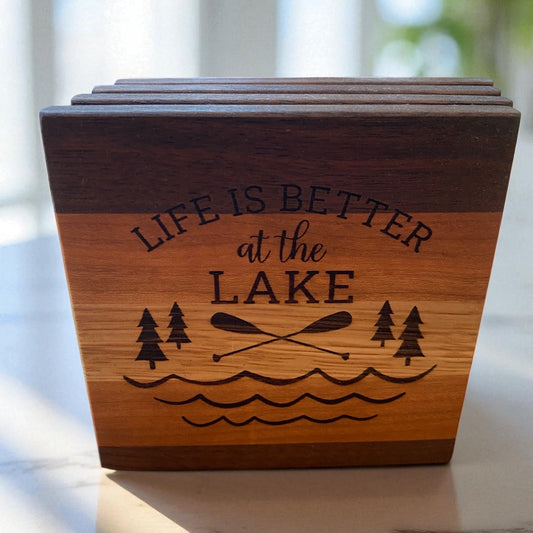 Embrace the Lake Life with Handcrafted Wood Coasters