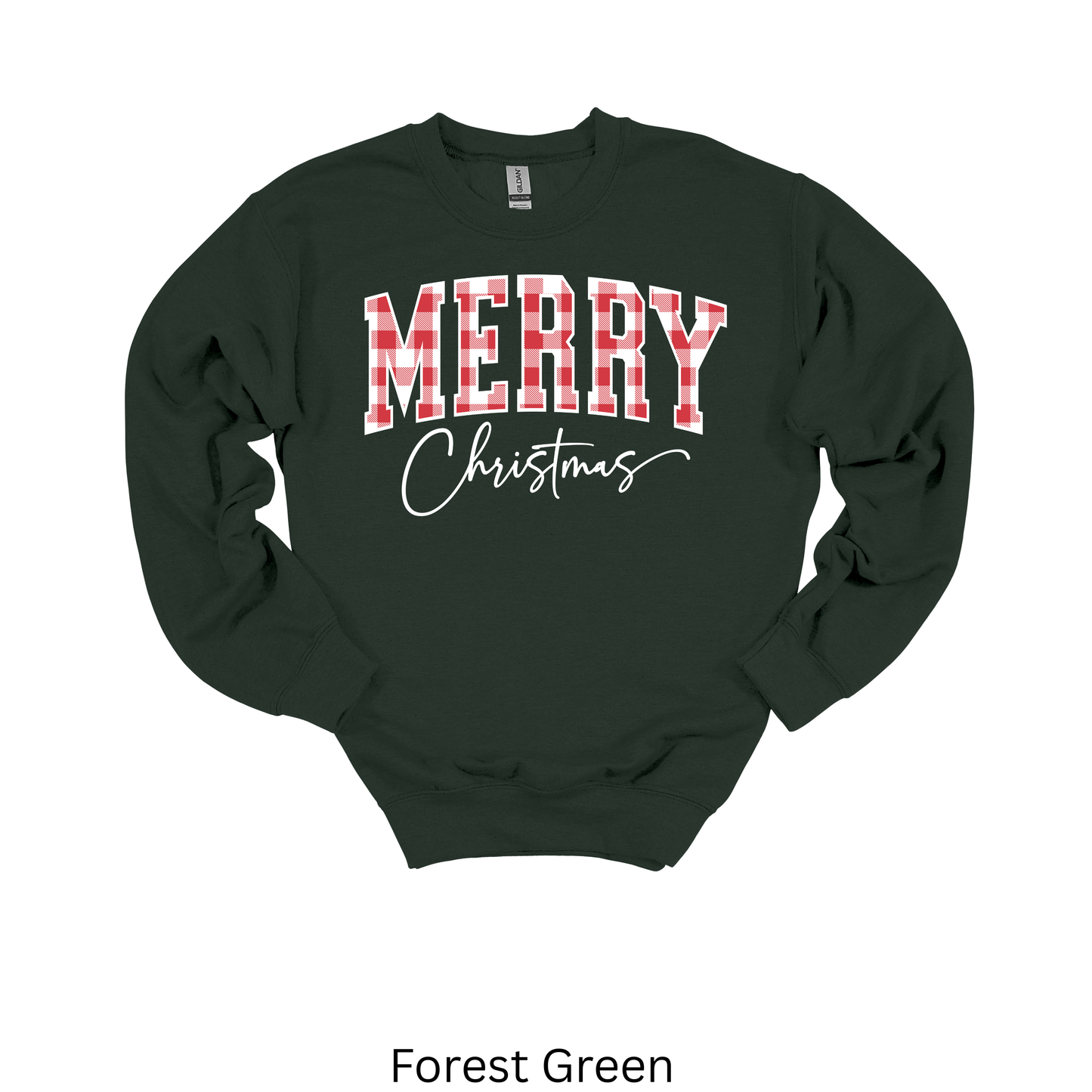 "Merry Christmas" Plaid Sweatshirt