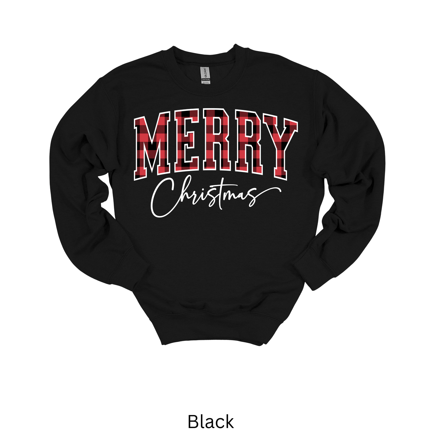 "Merry Christmas" Plaid Sweatshirt