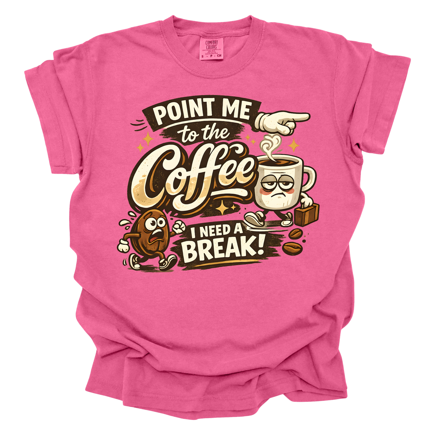 Point Me to the Coffee – Graphic T-Shirt