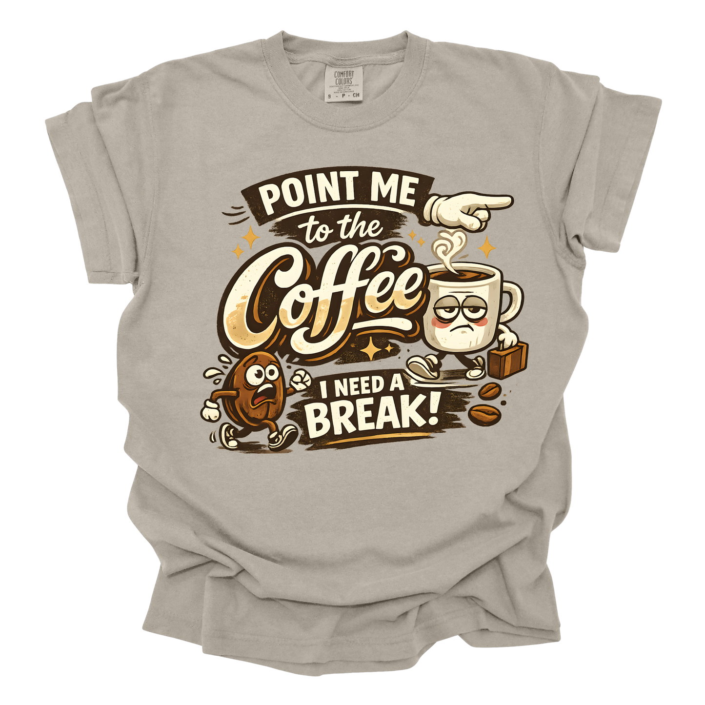 Point Me to the Coffee – Graphic T-Shirt