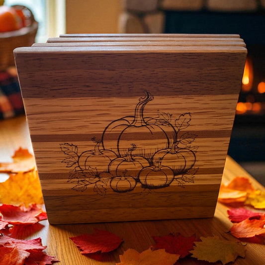 Handcrafted Pumpkin Patch Coaster Set