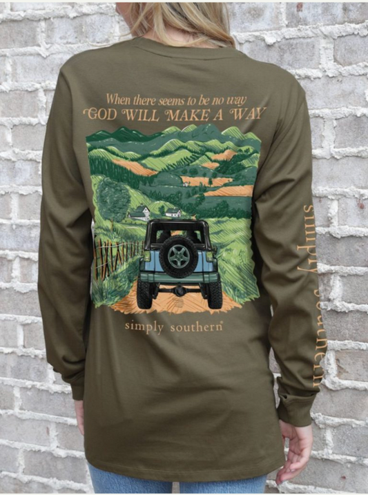 Simply Southern Long Sleeve-LEAD-UMBER