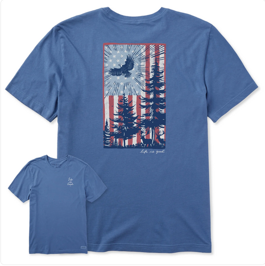 Life is Good Men's Pine Tree Flag Short Sleeve Tee