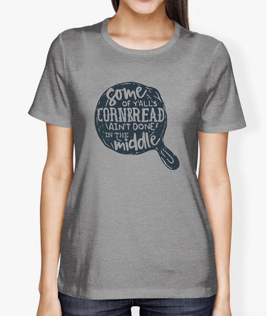Y'All's Cornbread Front Print Short Sleeve T-Shirt