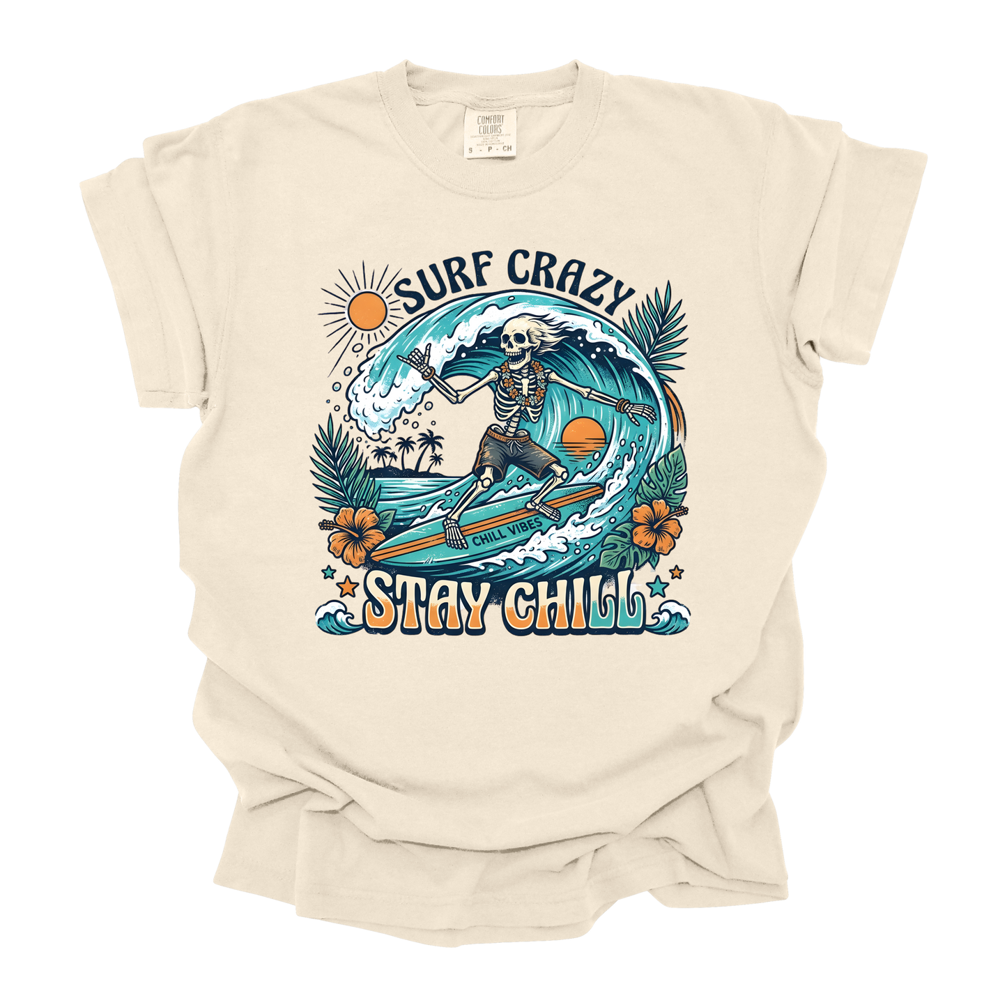 Surf Crazy "Stay Chill" Vintage Graphic Tee