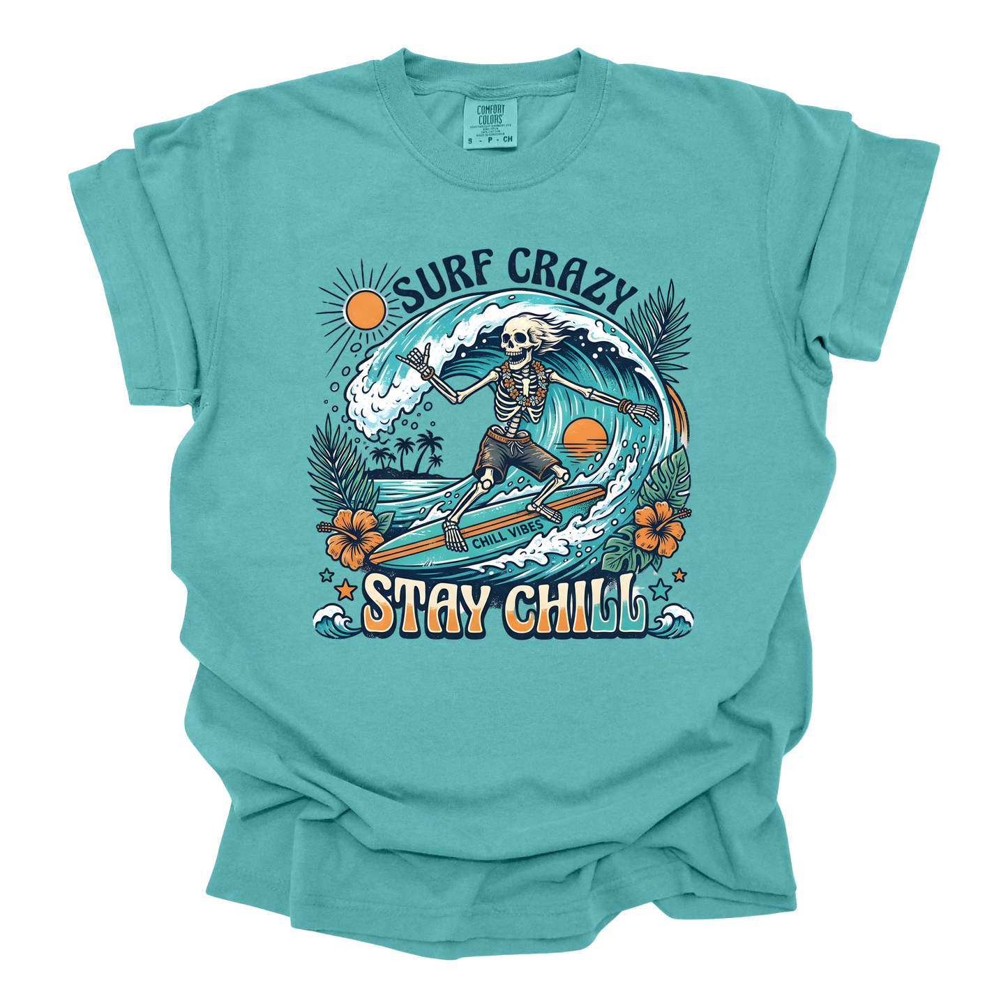 Surf Crazy "Stay Chill" Vintage Graphic Tee