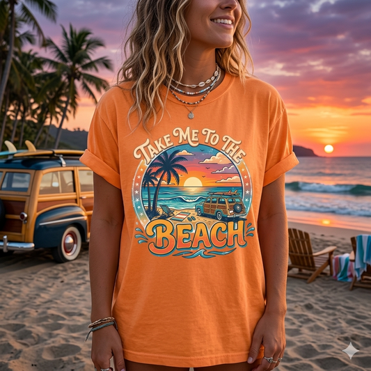 Take Me To The Beach Vintage Woodie T-Shirt