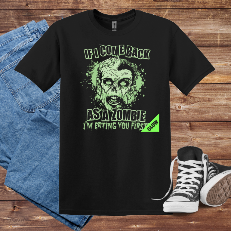Zombie Face-Glow In The Dark Short Sleeve Tee