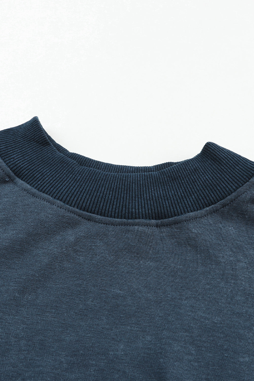 Plain Drop Shoulder Crew Neck Pullover Sweatshirt