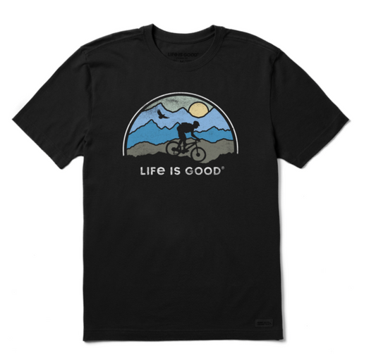 Life is Good "Beautiful Biking" Short Sleeve Black Tee
