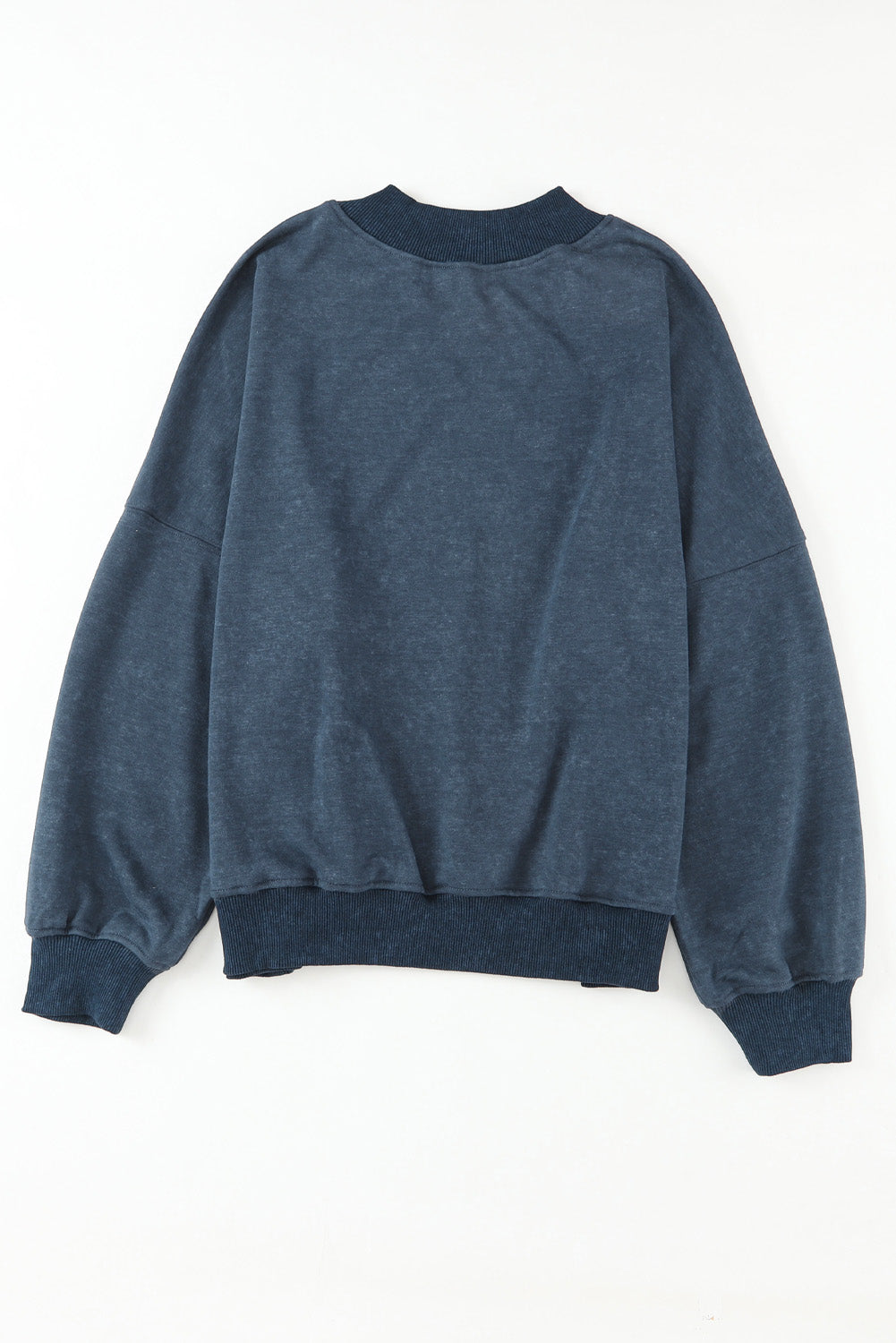 Plain Drop Shoulder Crew Neck Pullover Sweatshirt