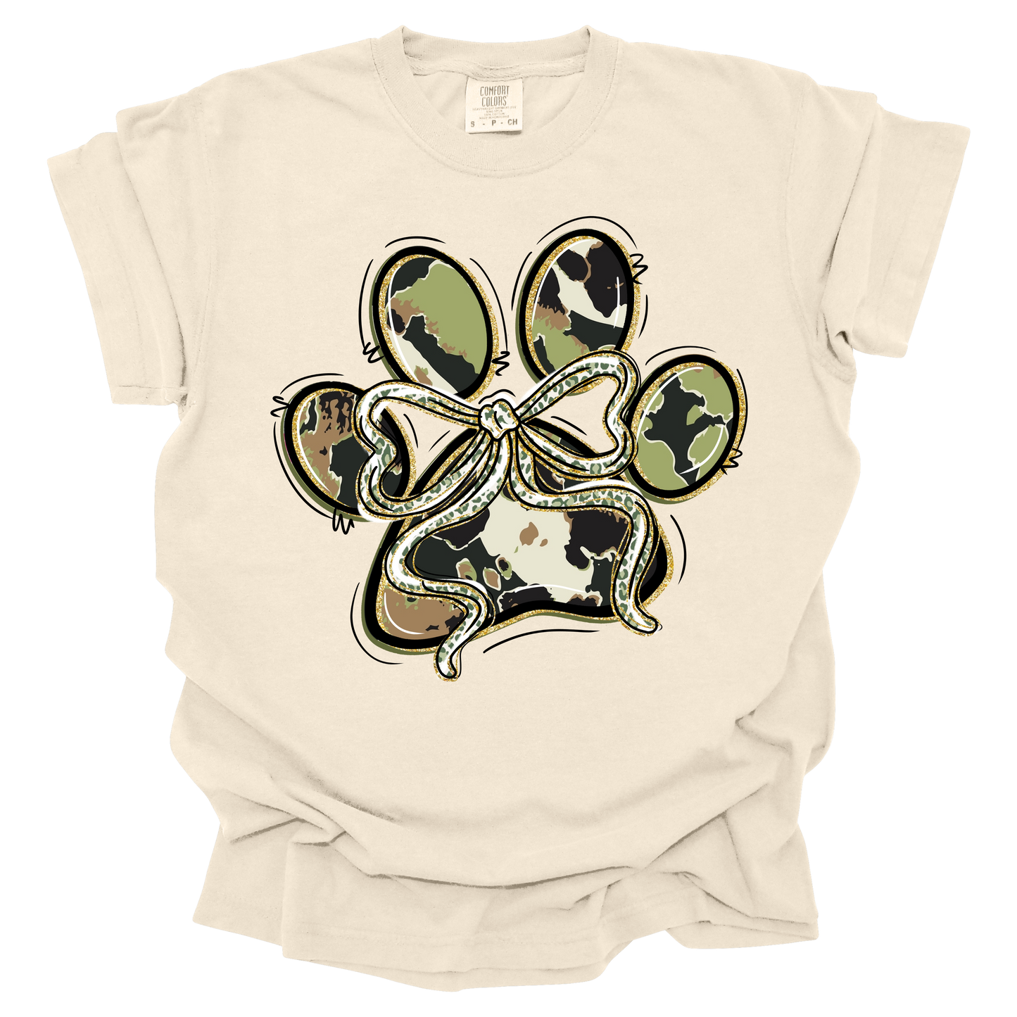 Camo Puppy Paw Short Sleeve T-shirt