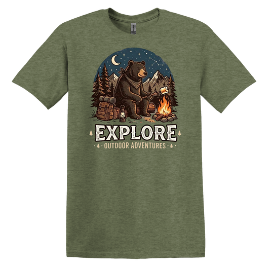 Campfire Bear Graphic Tee