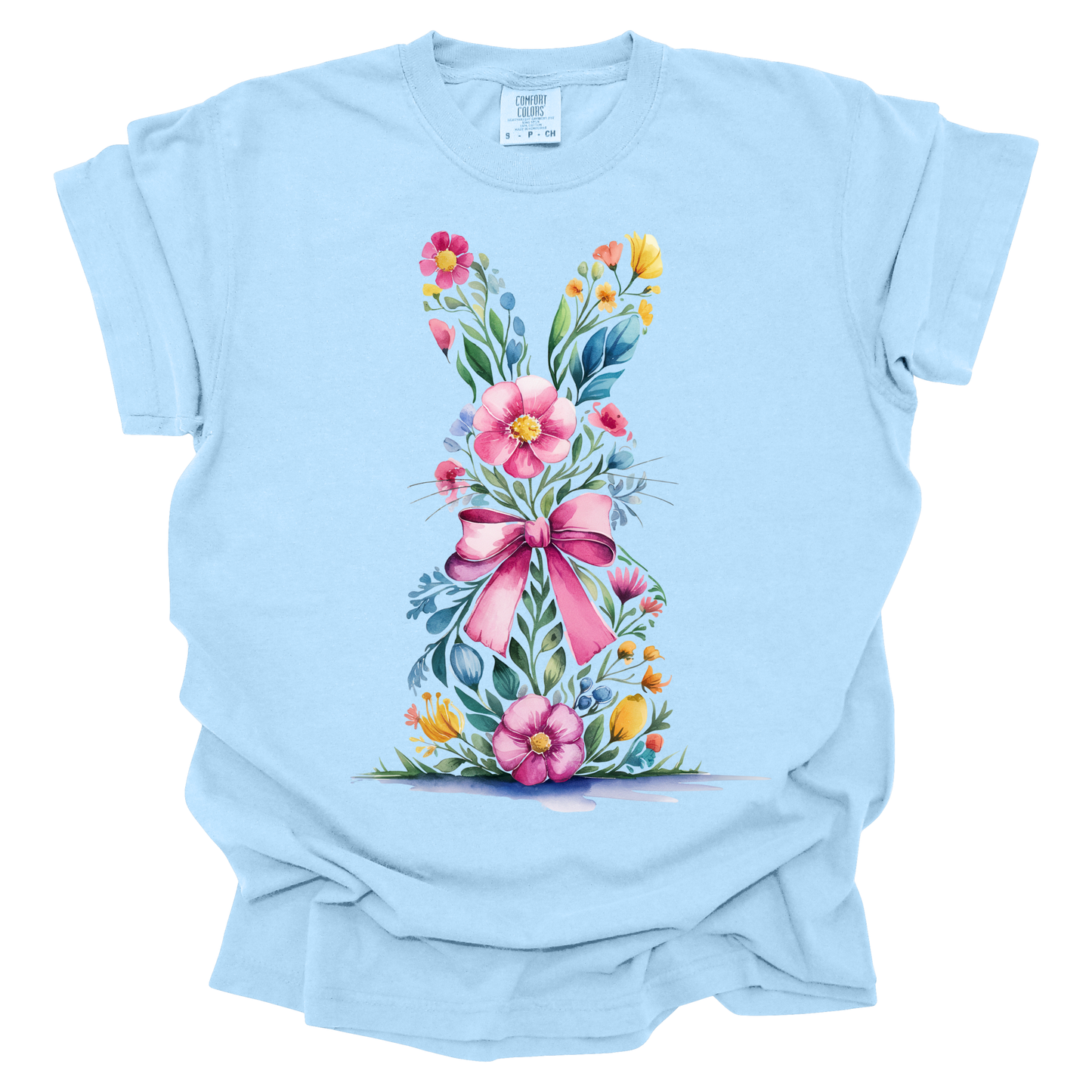 Floral Easter Bunny Short Sleeve T-Shirt