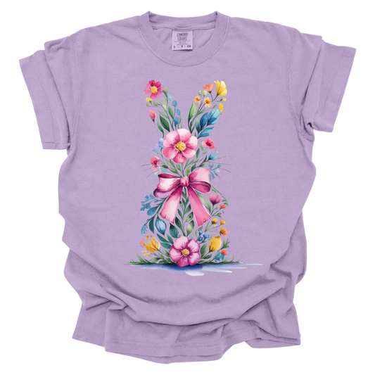 Floral Easter Bunny Short Sleeve T-Shirt