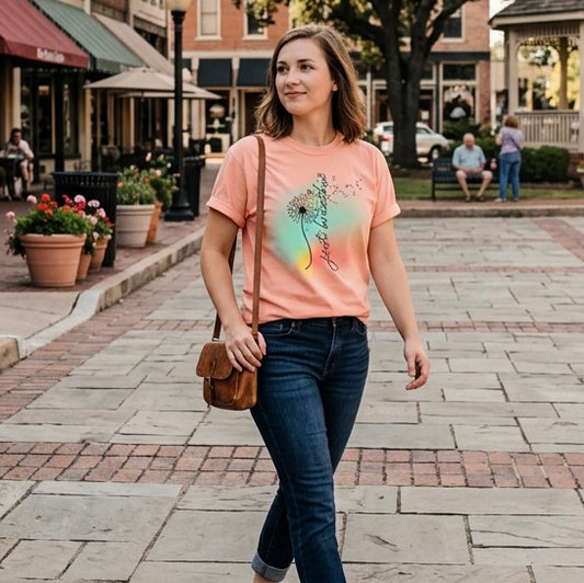 Just Breathe Dandelion Short Sleeve T-Shirt.