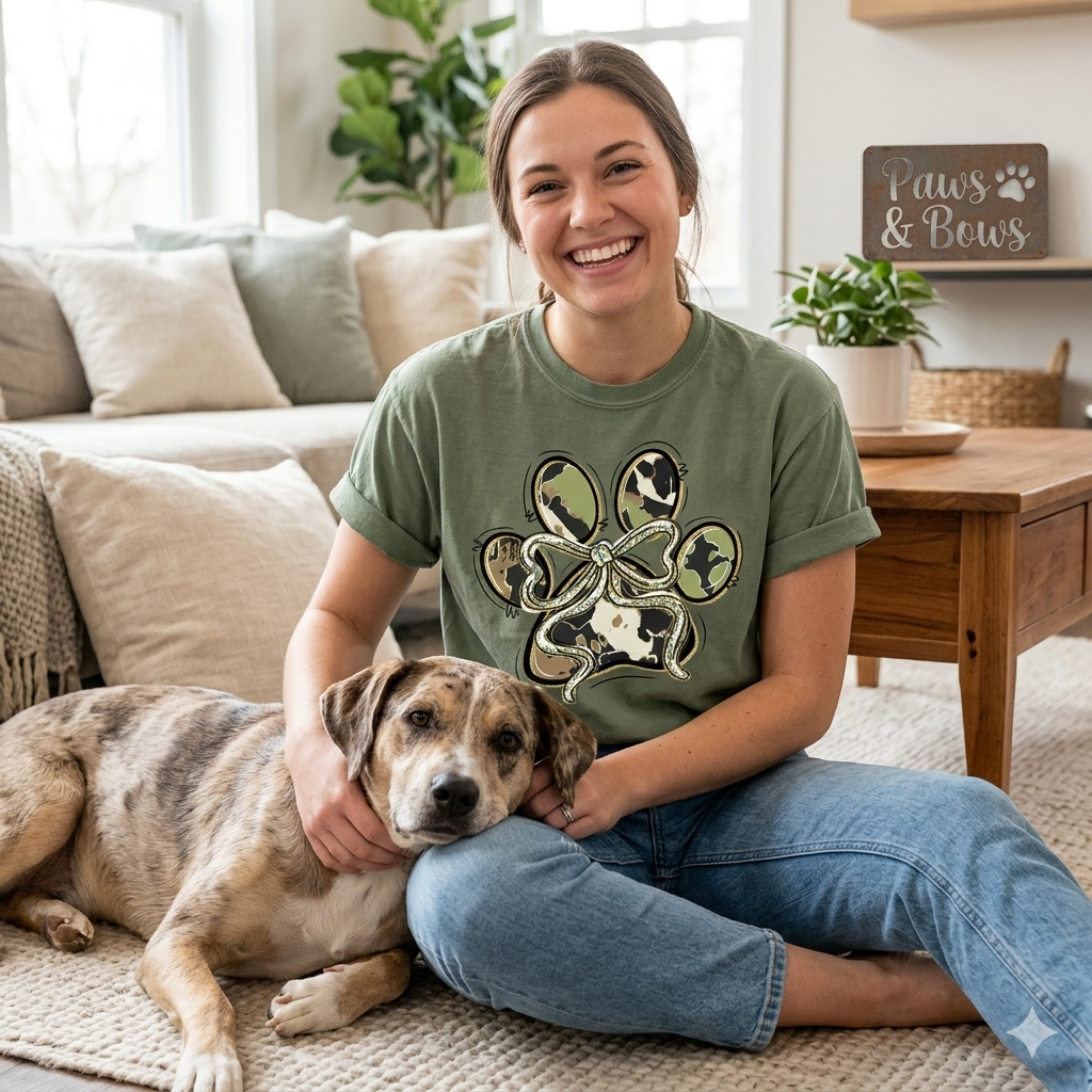 Camo Puppy Paw Short Sleeve T-shirt
