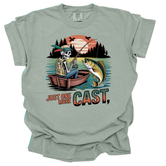 Just One More Cast Skeleton Fisherman T-Shirt