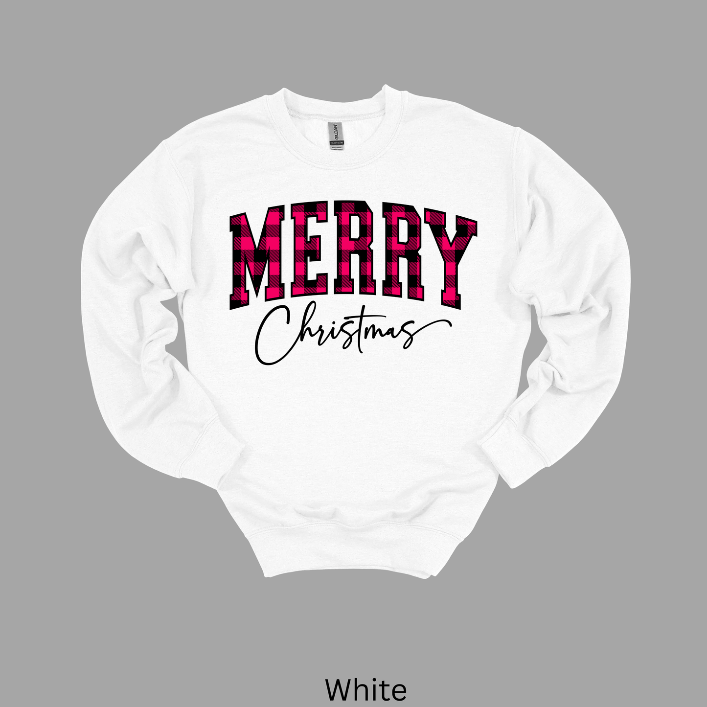 "Merry Christmas" Plaid Sweatshirt