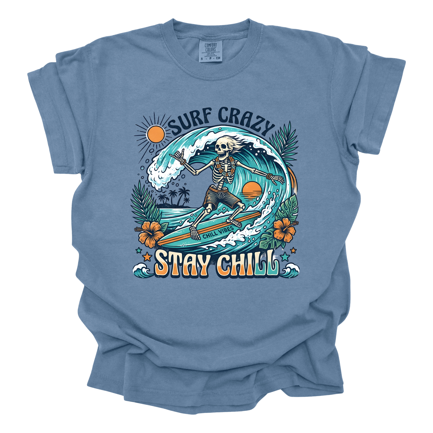 Surf Crazy "Stay Chill" Vintage Graphic Tee